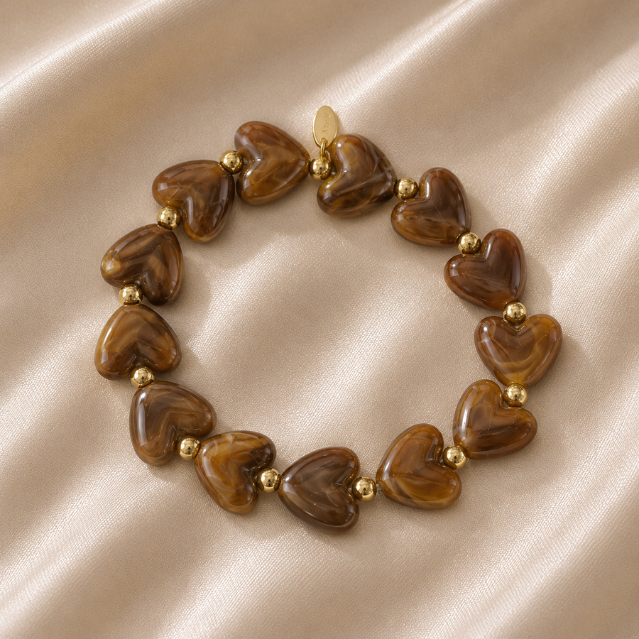 Elastic heart bracelet | stainless steel