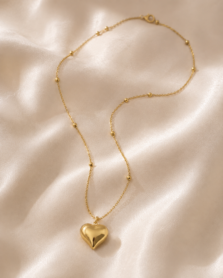 Long heart necklace | stainless steel