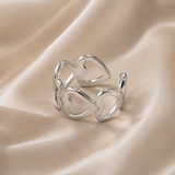 Heart connected ring | stainless steel